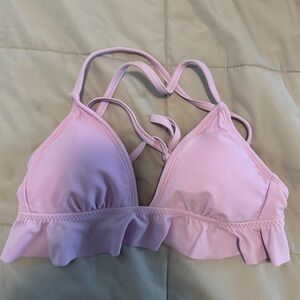 Pink Ruffled Bikini Top